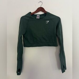 GYMSHARK vital seamless crop top, green